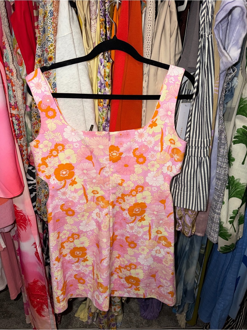 Maje Pink & Orange Floral Mini Dress
